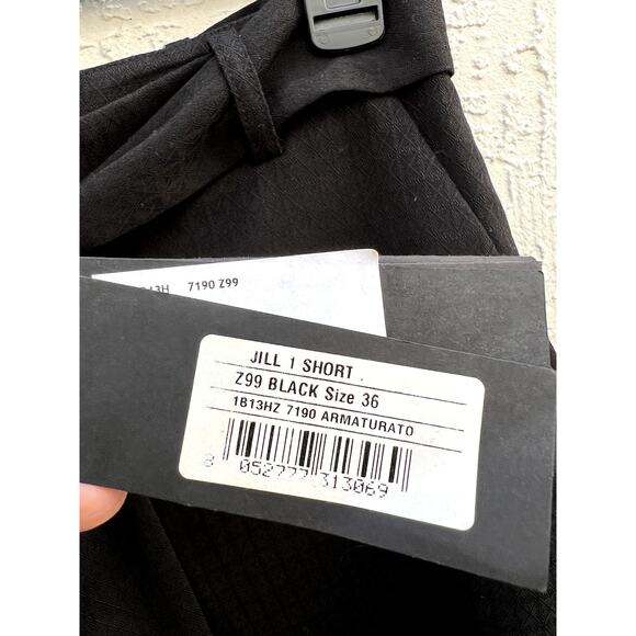 NWT Pinko High Rise Jill 1 Armaturato Argyle Paperbag Short Black 36 / US 0 - Picture 4 of 10